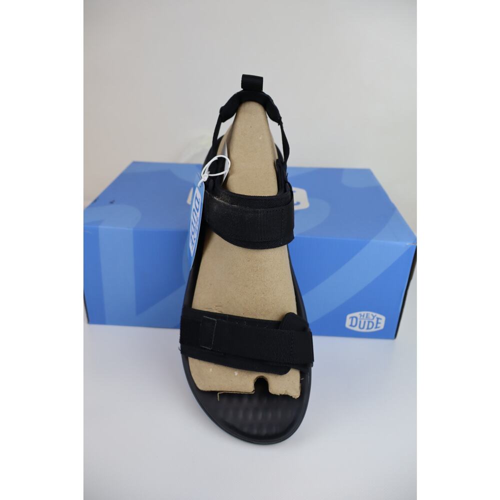 NEW Hey Dude Carson Sandals Sport Mode Men's Black Outdoor Hiking Size 12 - Picture 4 of 8